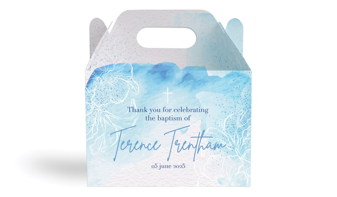 River Run Christening Personalised Gable Favour Box