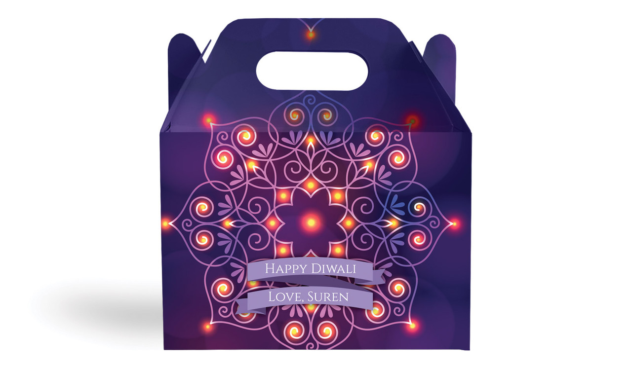 Lantern Mandala Diwali Personalised Gable Favour Box