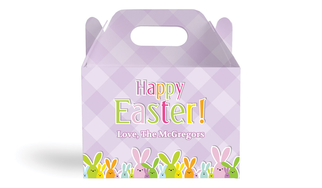 Fluffle Of Bunnies Personalised Gable Favour Box