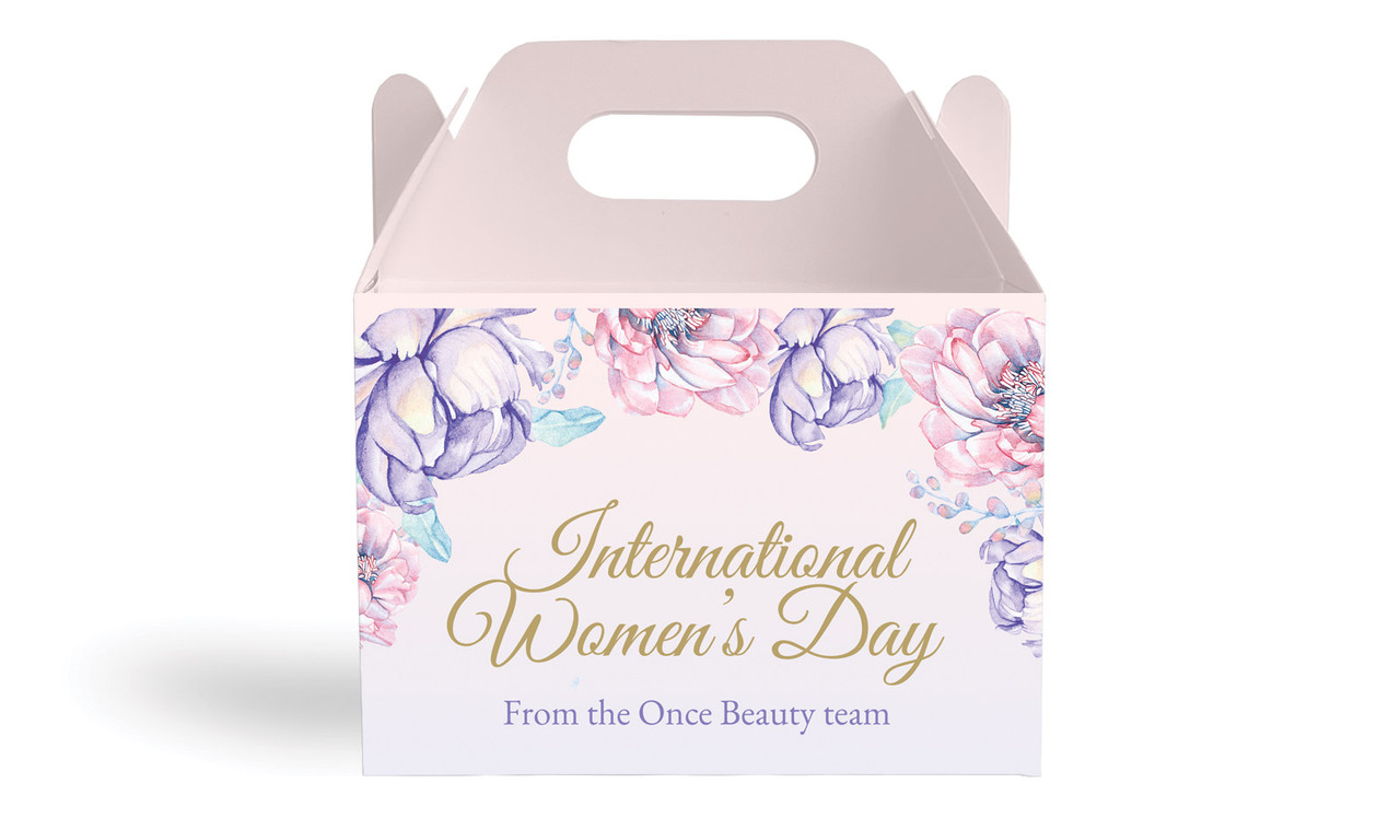 Lilac International Womens Day Personalised Gable Favour Box