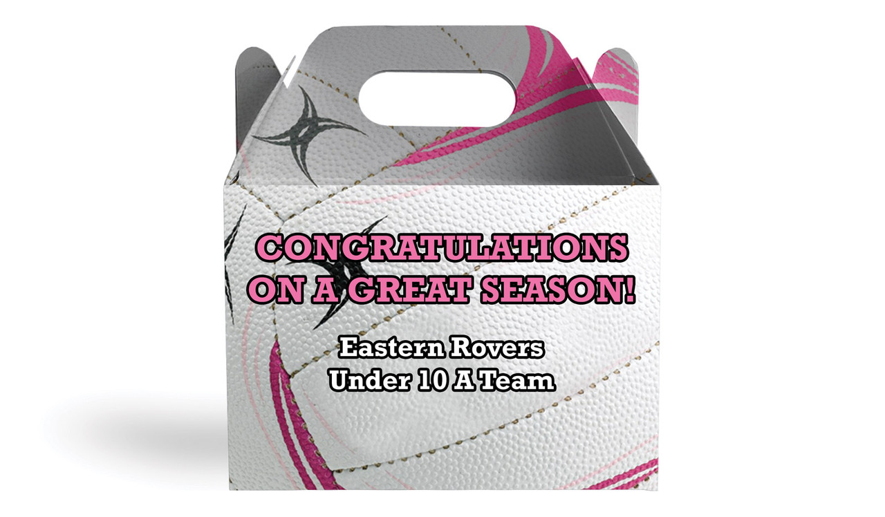 Netball Ball Personalised Gable Favour Box