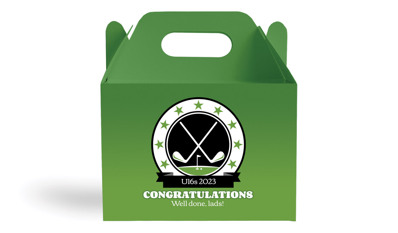 Golf Emblem Personalised Gable Favour Box