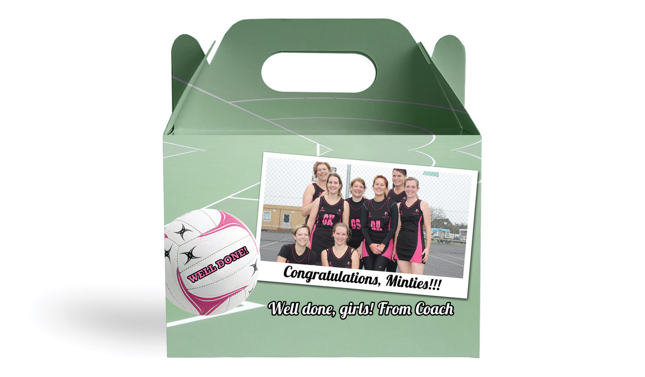 Netball Photo Personalised Gable Favour Box