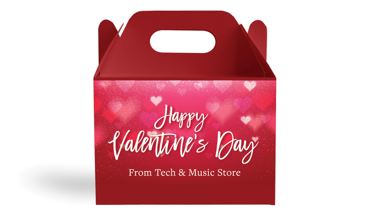 Heart Bokeh Valentines Day Personalised Gable Favour Box