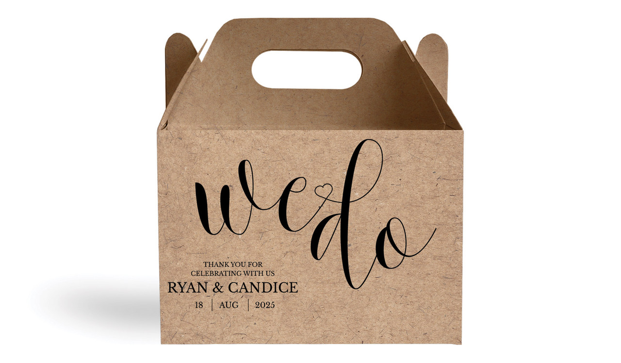 We Do Wedding Personalised Gable Favour Box