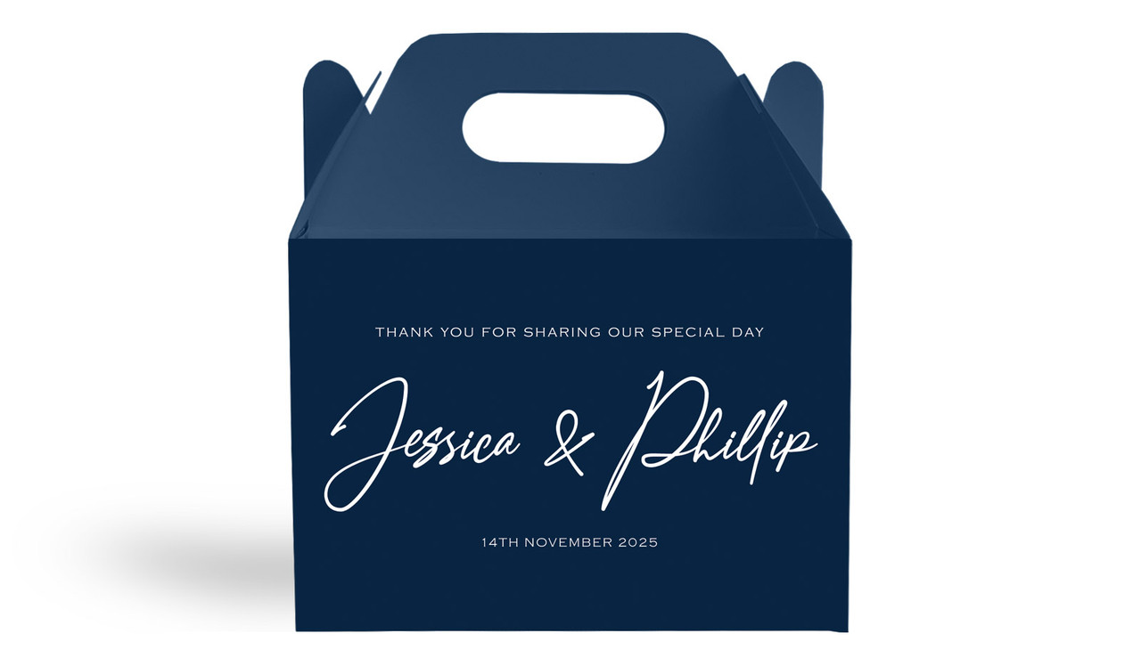 Large Names Wedding Personalised Gable Favour Box