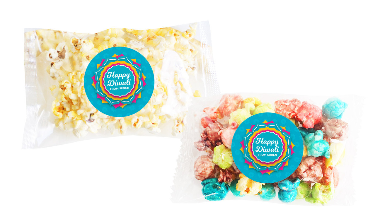 Bright Blue Diwali Personalised Popcorn Bag