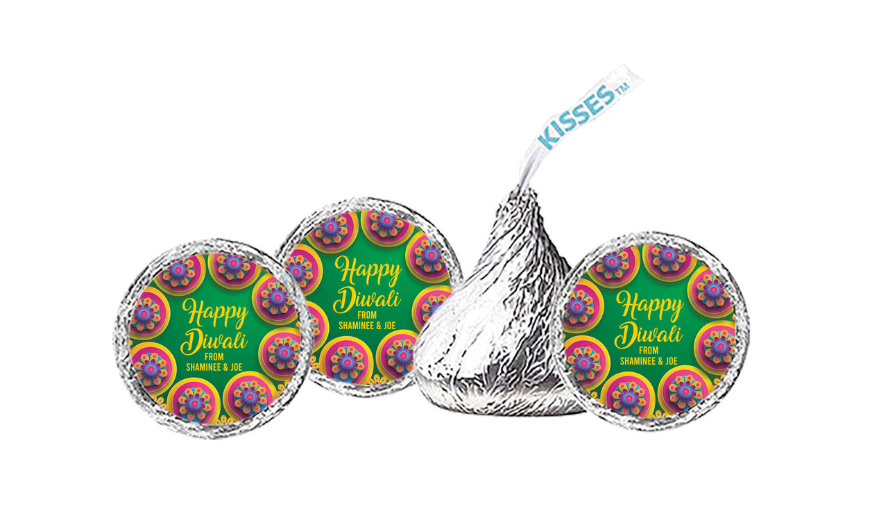 Green Leaves Diwali Personalised Hersheys Kisses