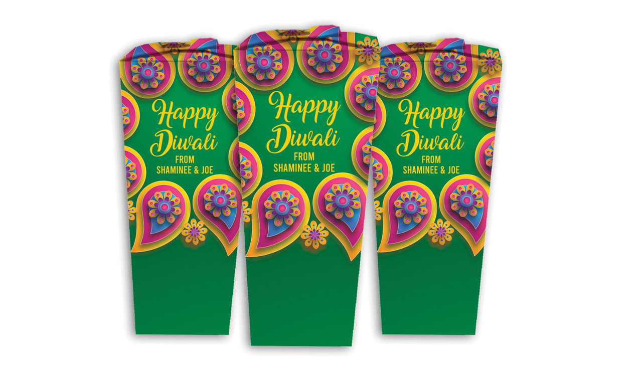 Green Leaves Diwali Personalised Chocabox Favour Boxes