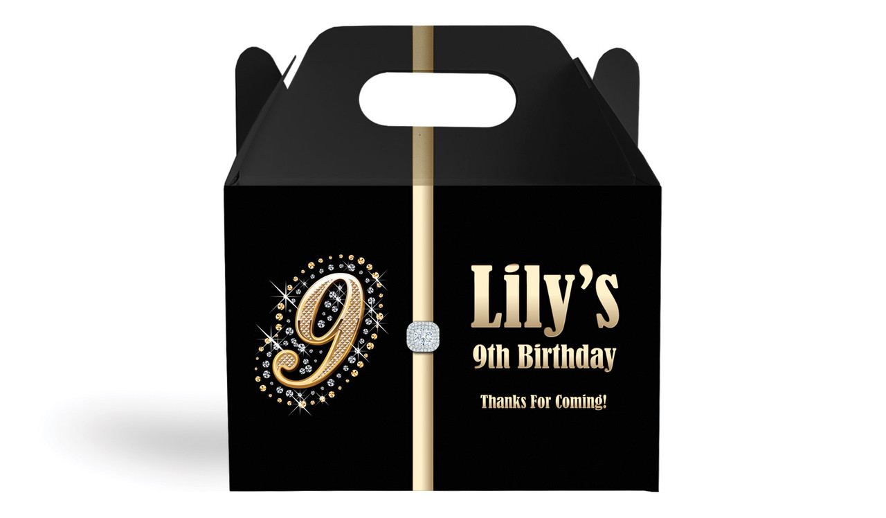 Golden Number Personalised Gable Favour Box