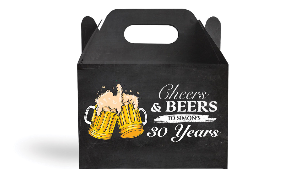 Cheers And Beers Personalised Gable Favour Box