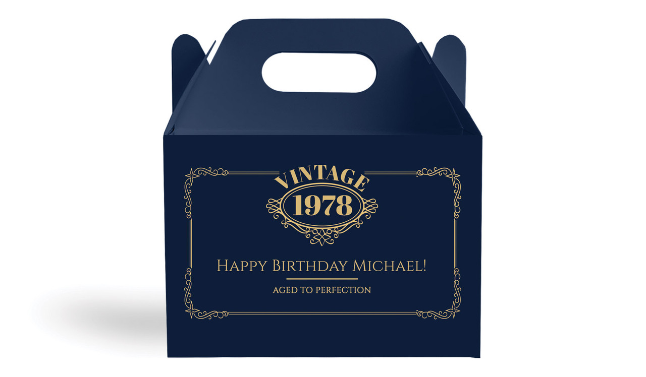 Vintage Year Personalised Gable Favour Box