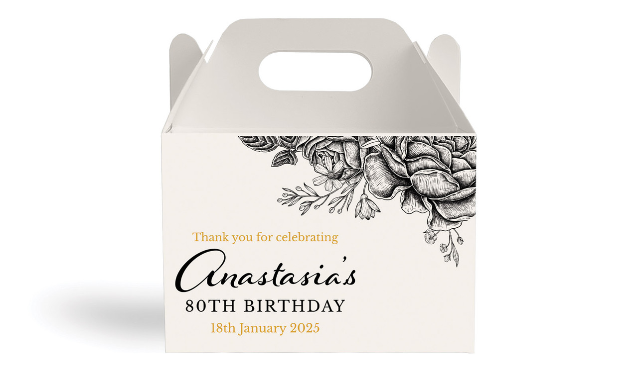 Vintage Roses Personalised Gable Favour Box