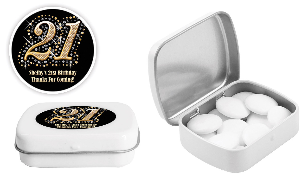 Golden Number Personalised Mint Tins