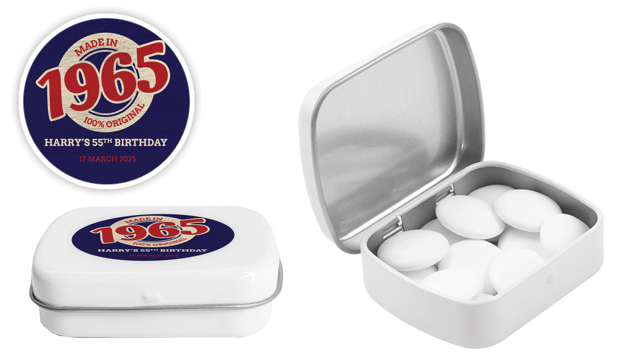 Made In Year Personalised Mint Tins
