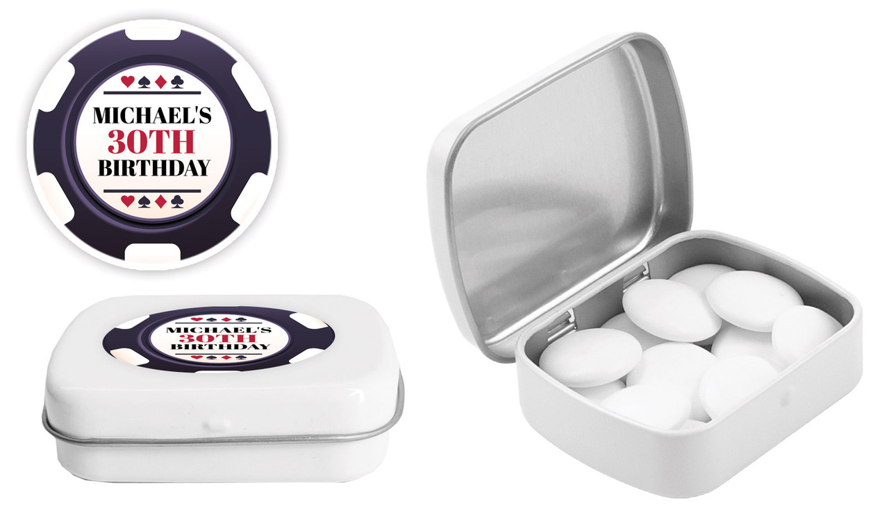Poker Night Personalised Mint Tins