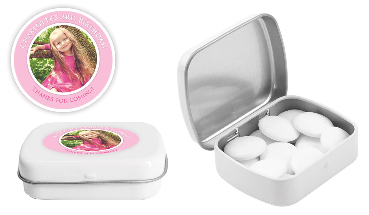 Add A Photo Girls Kids Party Personalised Mint Tins