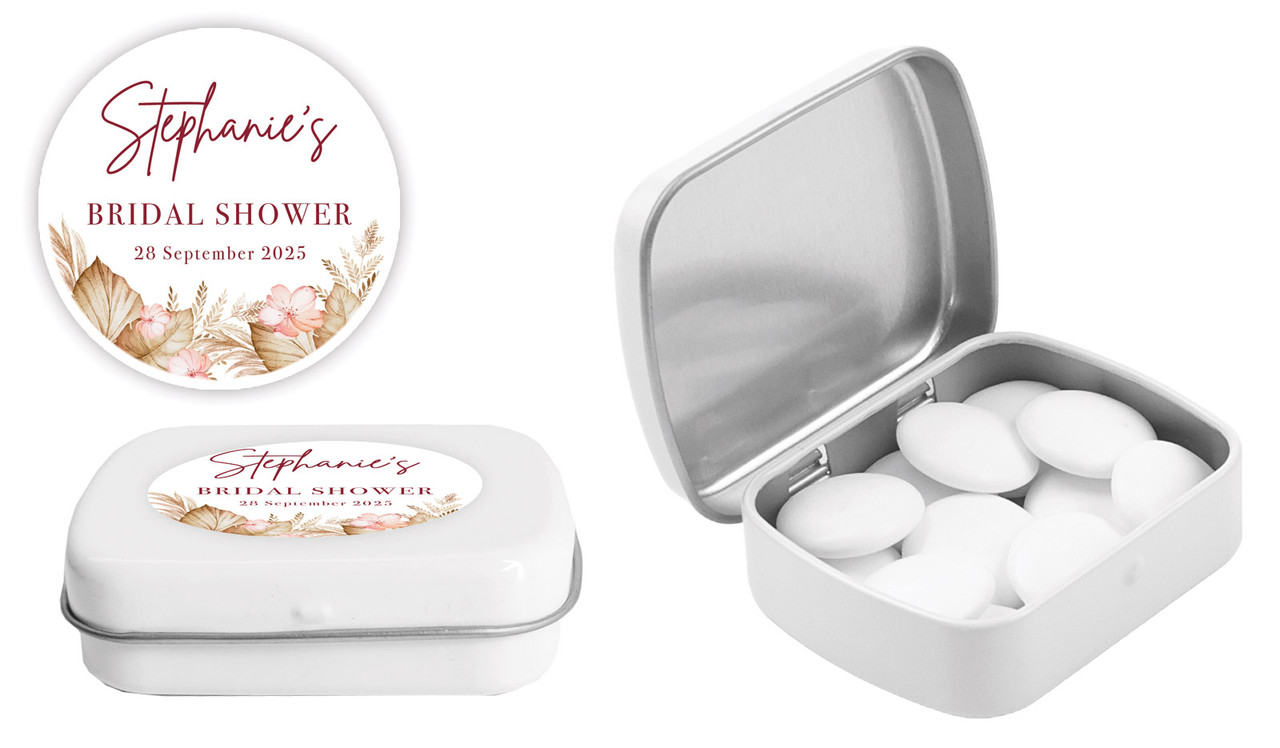 Tropical Bridal Shower Personalised Mint Tins