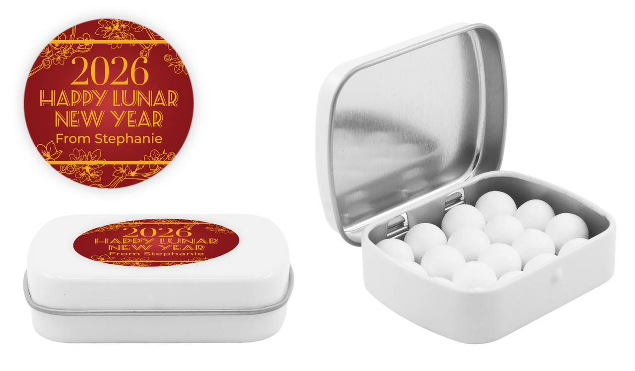 Cherry Blossoms Chinese New Year Personalised Mint Tins