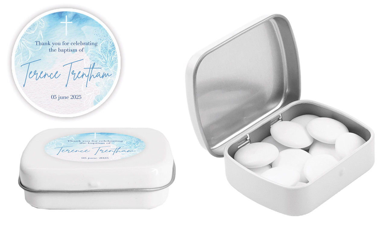 River Run Christening Personalised Mint Tins