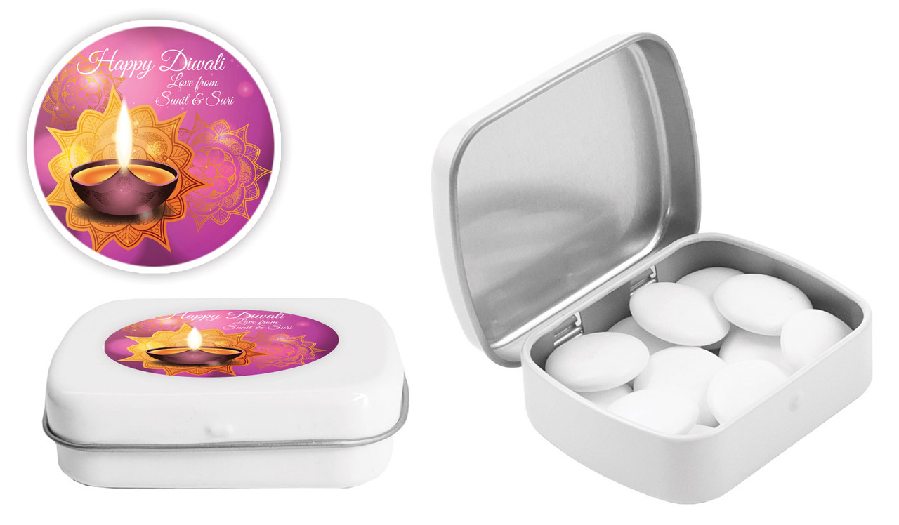Festive Flames Diwali Personalised Mint Tins