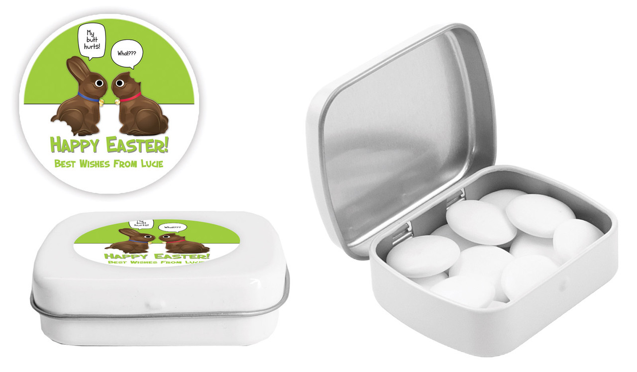 Chocolate Bunnies Personalised Mint Tins