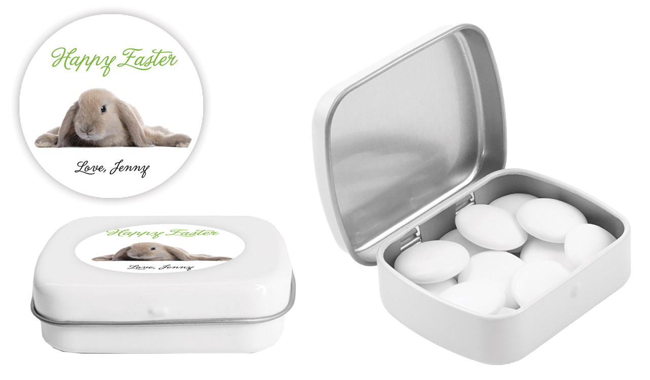 Floppy Eared Rabbit Personalised Mint Tins
