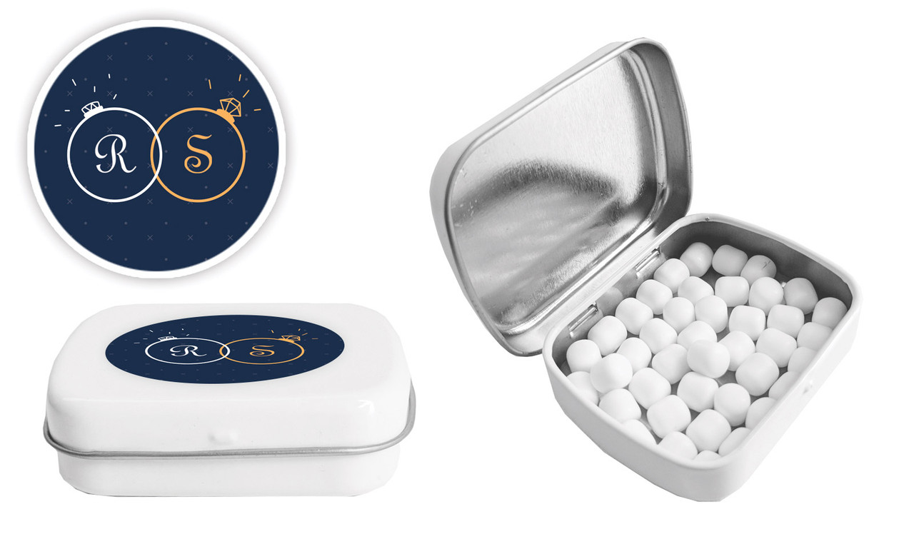 Diamond Ring Engagement Personalised Mint Tins
