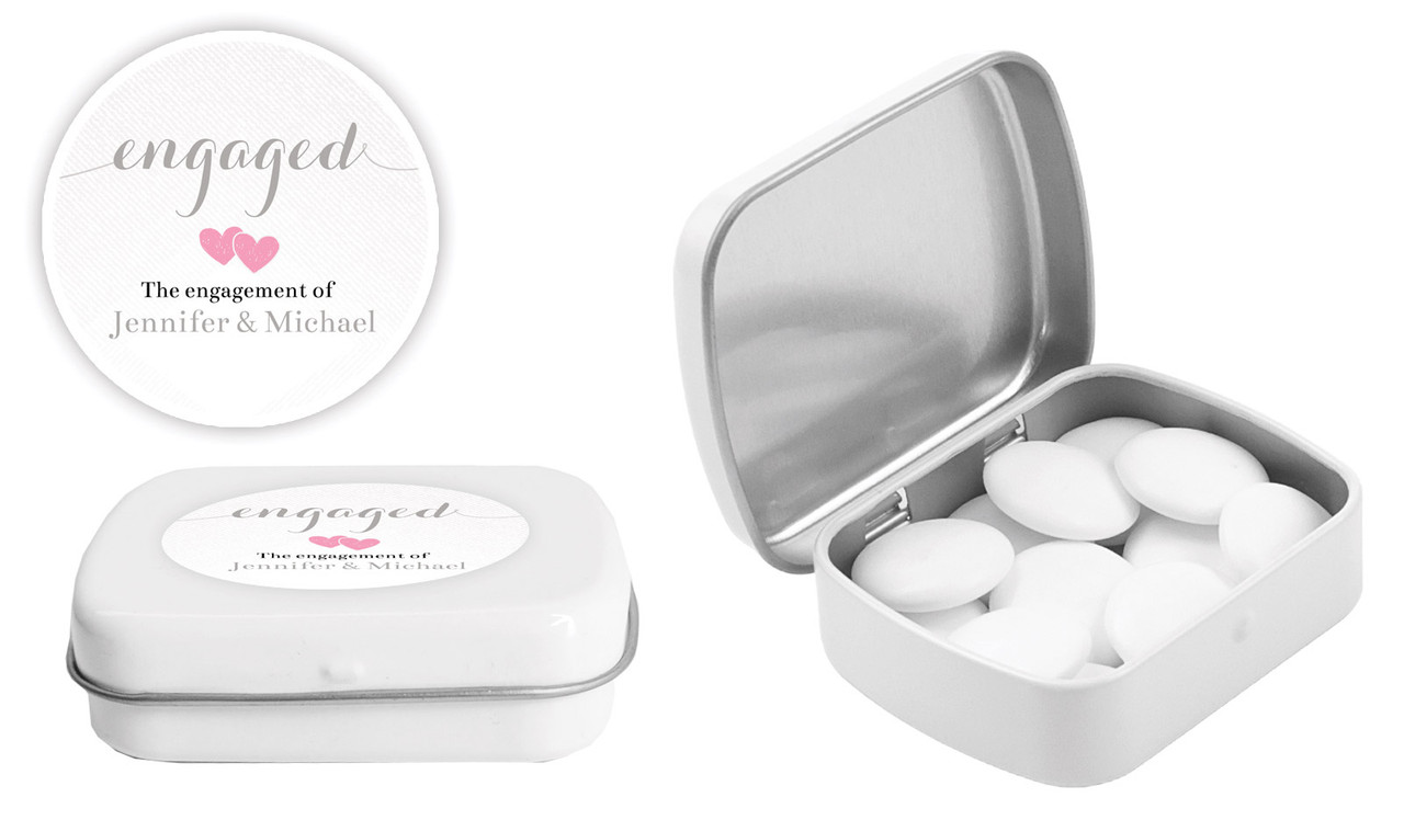 Flowing Words Canvas Engagement Personalised Mint Tins