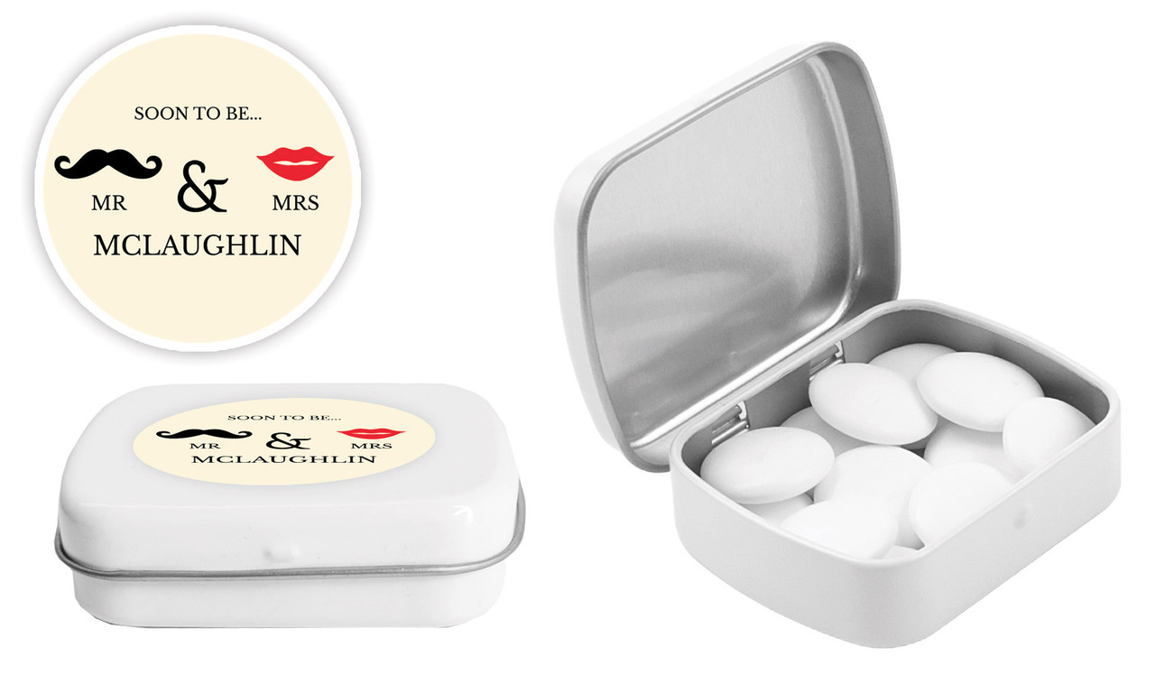 Mr & Mrs Engagement Personalised Mint Tins