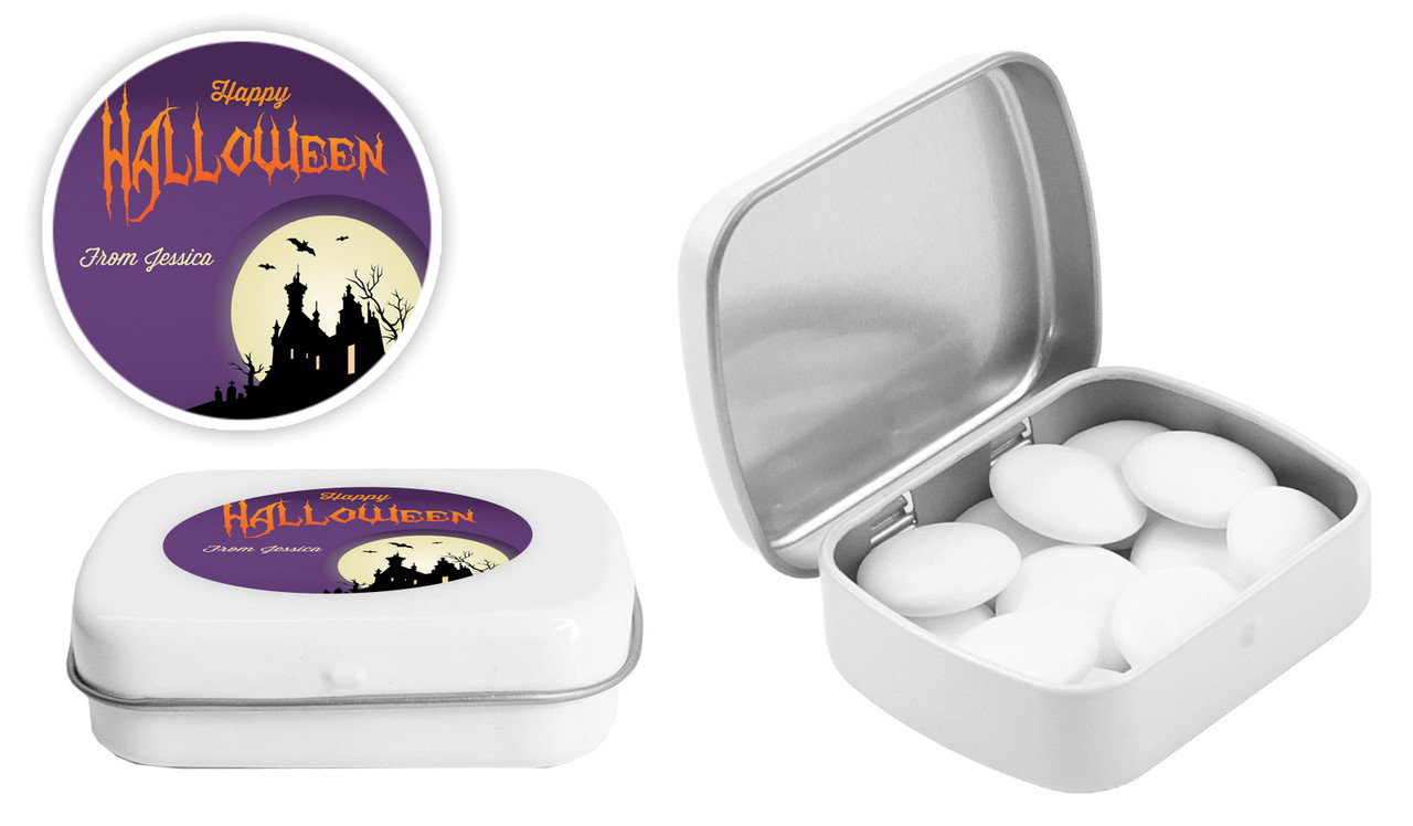 Creepy House Halloween Personalised Mint Tins