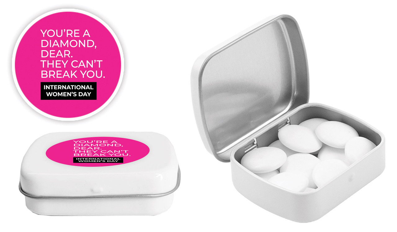 Diamond International Womens Day Personalised Mint Tins