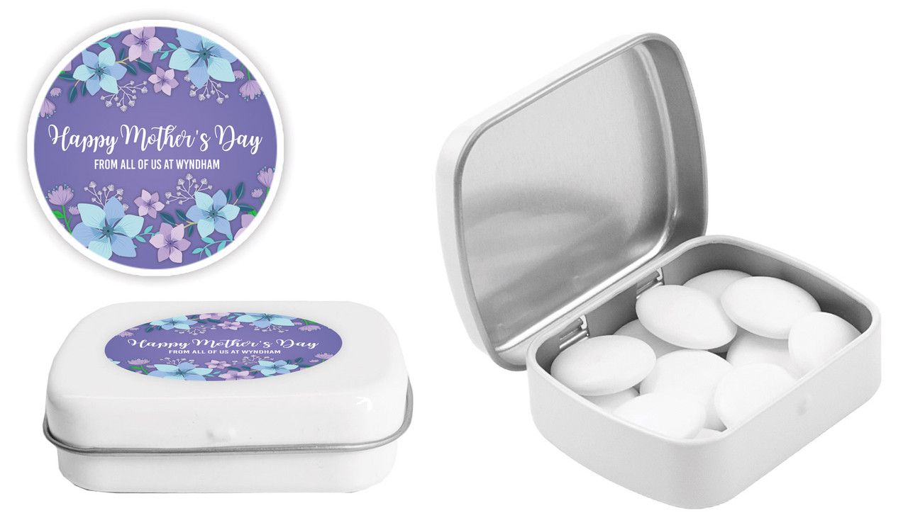 Dusk Flowers Mothers Day Personalised Mint Tins