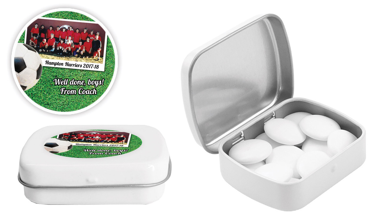 Soccer Photo Personalised Mint Tins