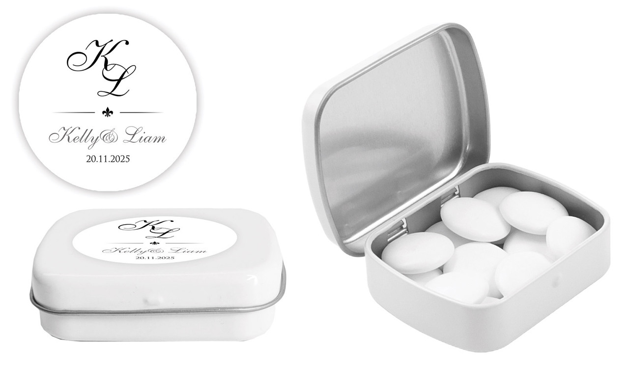 Initials Wedding Personalised Mint Tins