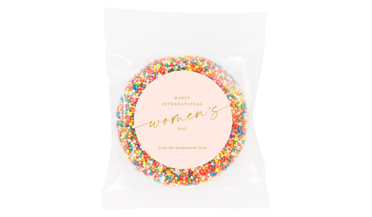 Gold On Blush Personalised Giant Chocolate Freckle