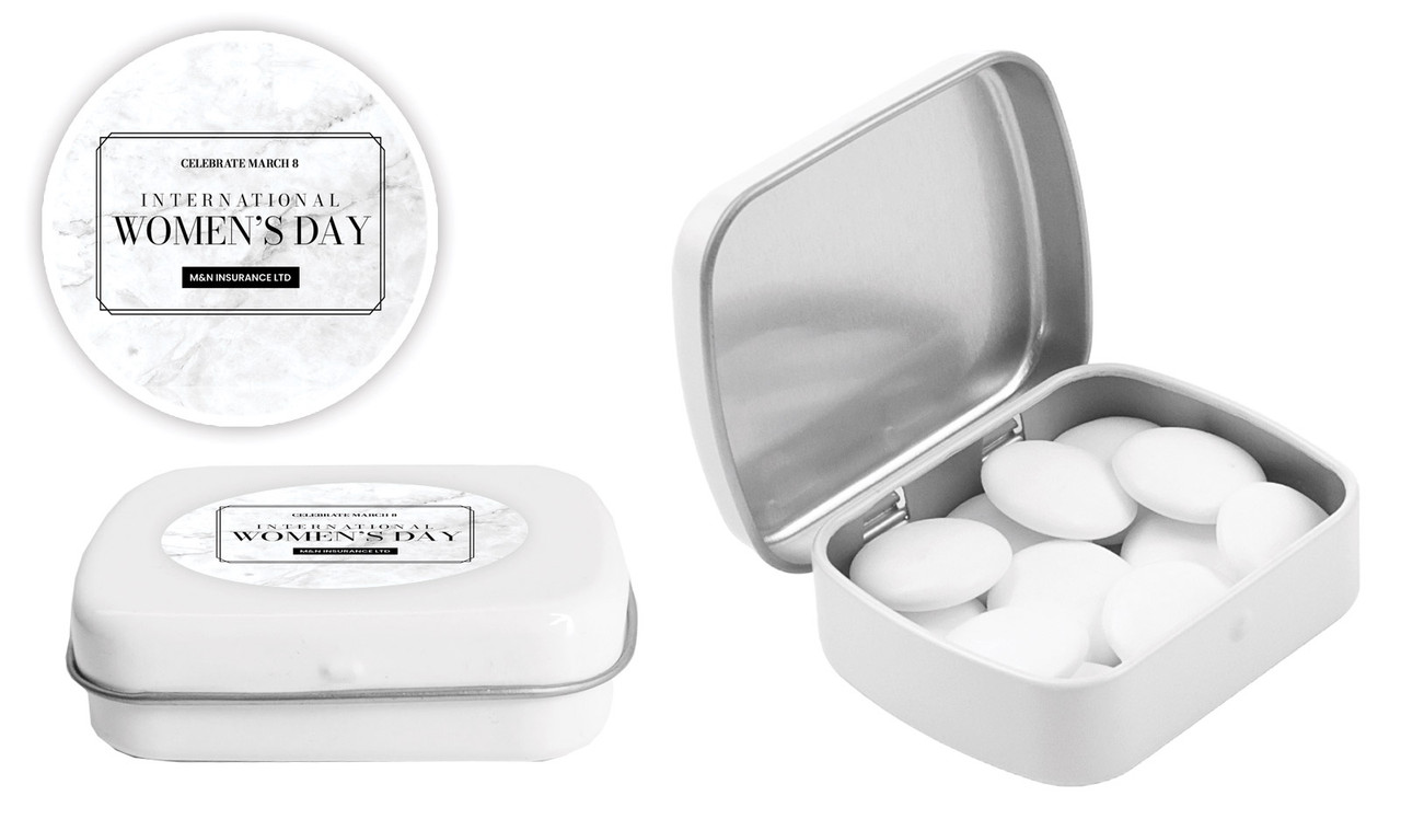 Marble Deco Womens Day Personalised Mint Tin