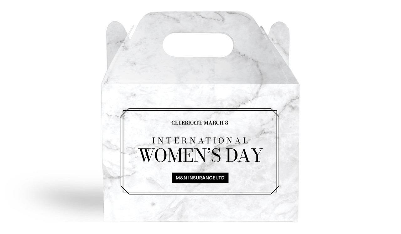 Marble Deco Womens Day Personalised Gable Favour Box