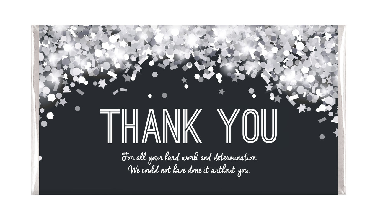 Confetti In Silver Thank You Chocolate Bars