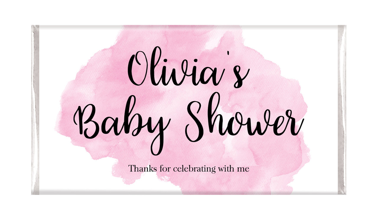 A Splash Of Watercolour Pink Baby Shower Chocolates