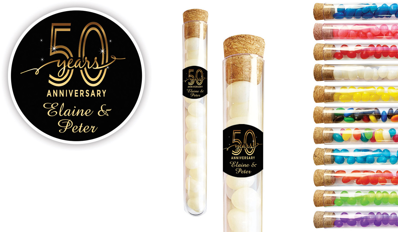 Big Number Gold Anniversary Personalised Test Tubes