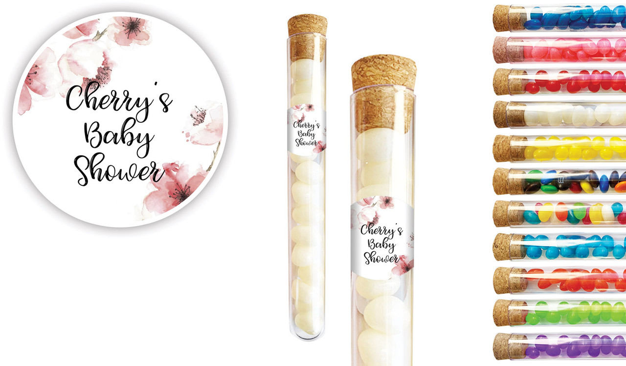 Cherry Blossoms Baby Shower Personalised Test Tubes