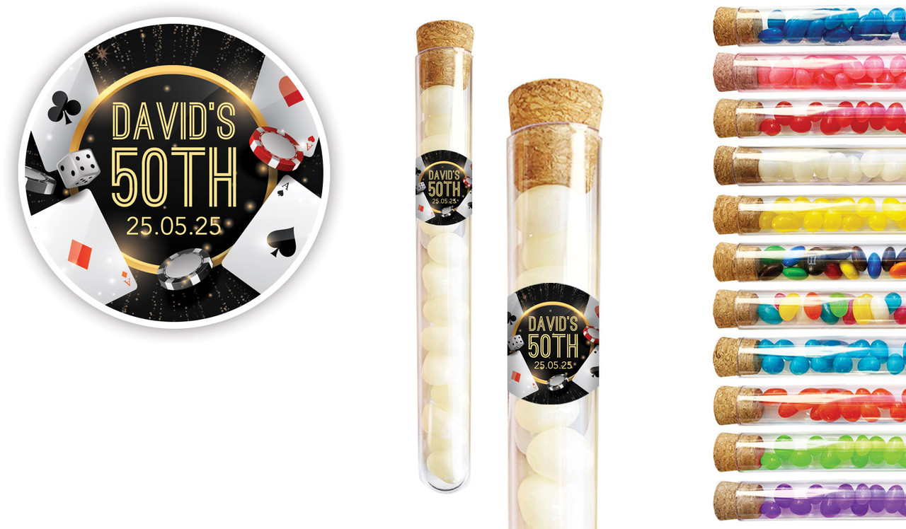 Casino Personalised Birthday Test Tubes