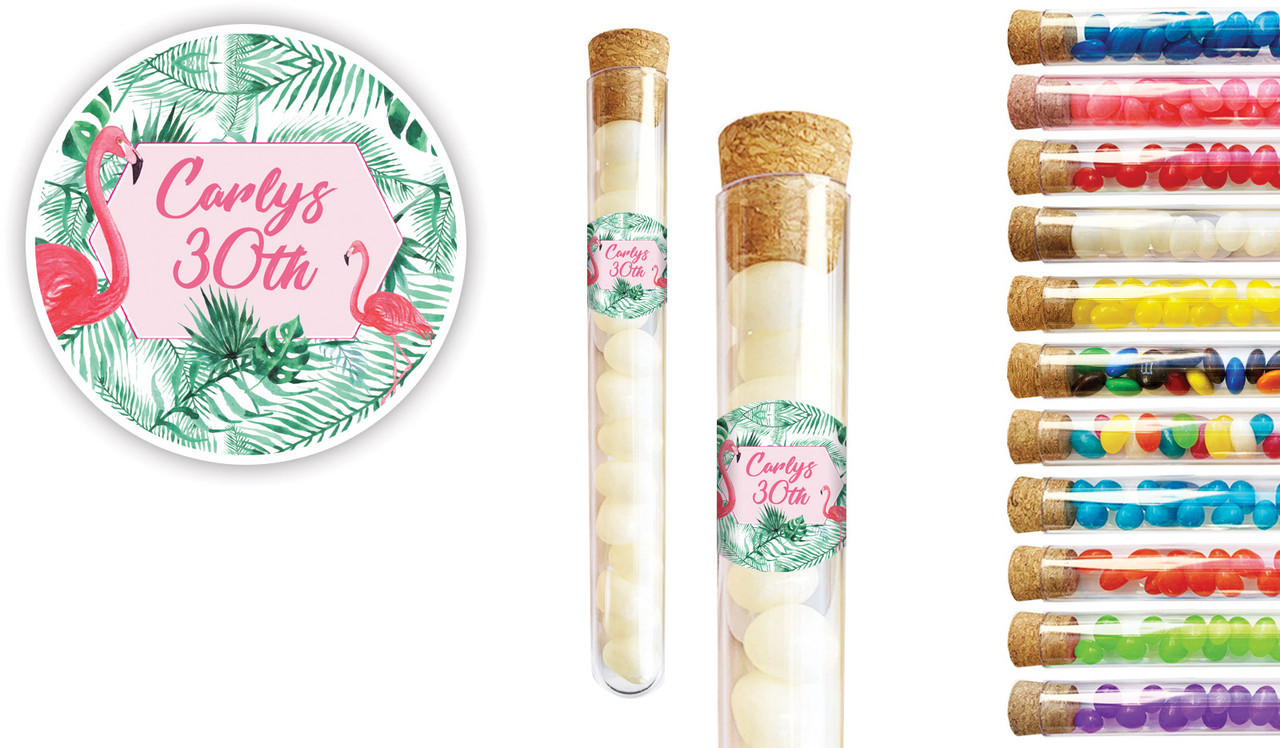 Flamingo Jungle Personalised Birthday Test Tubes
