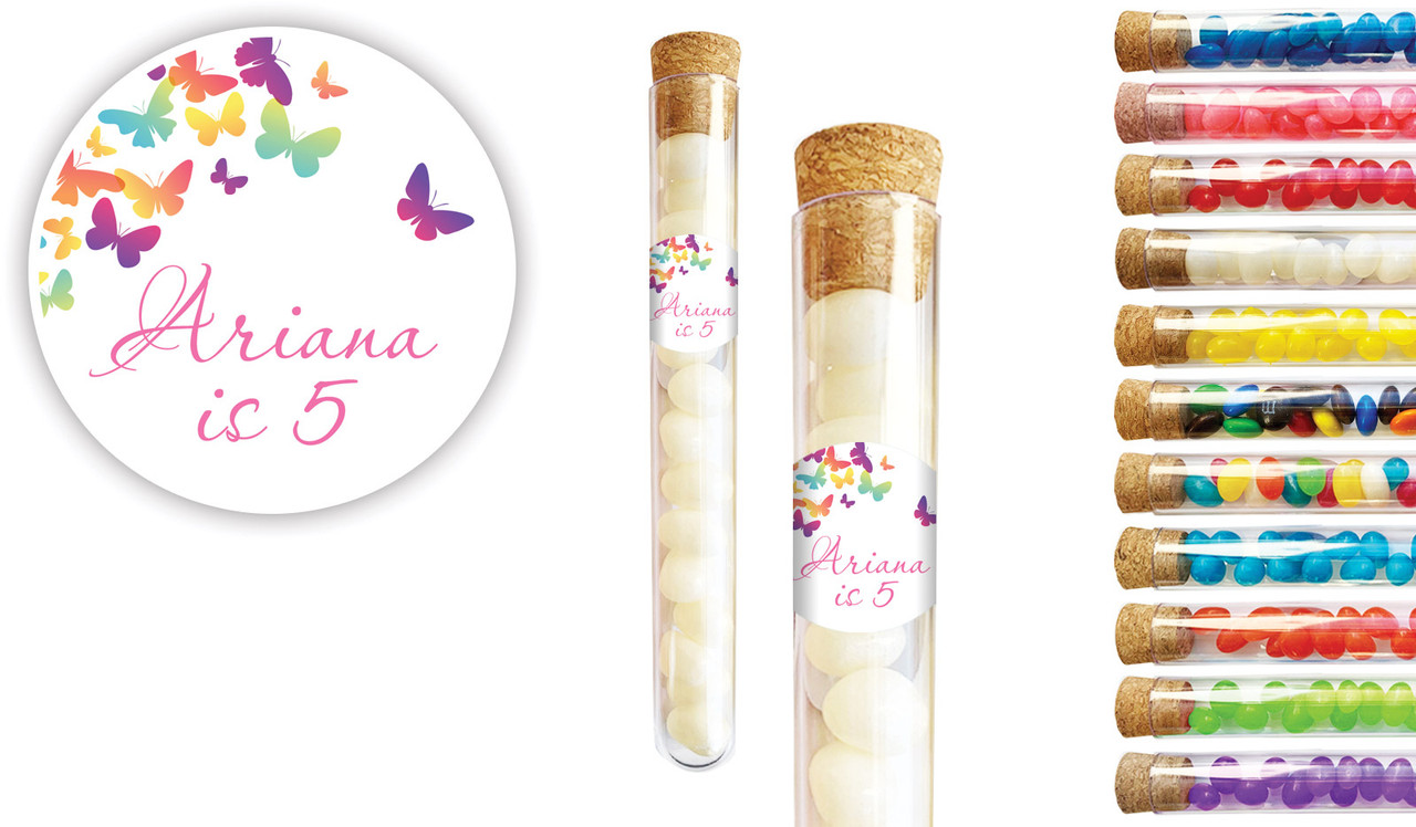 Butterflies Kids Party Personalised Test Tubes