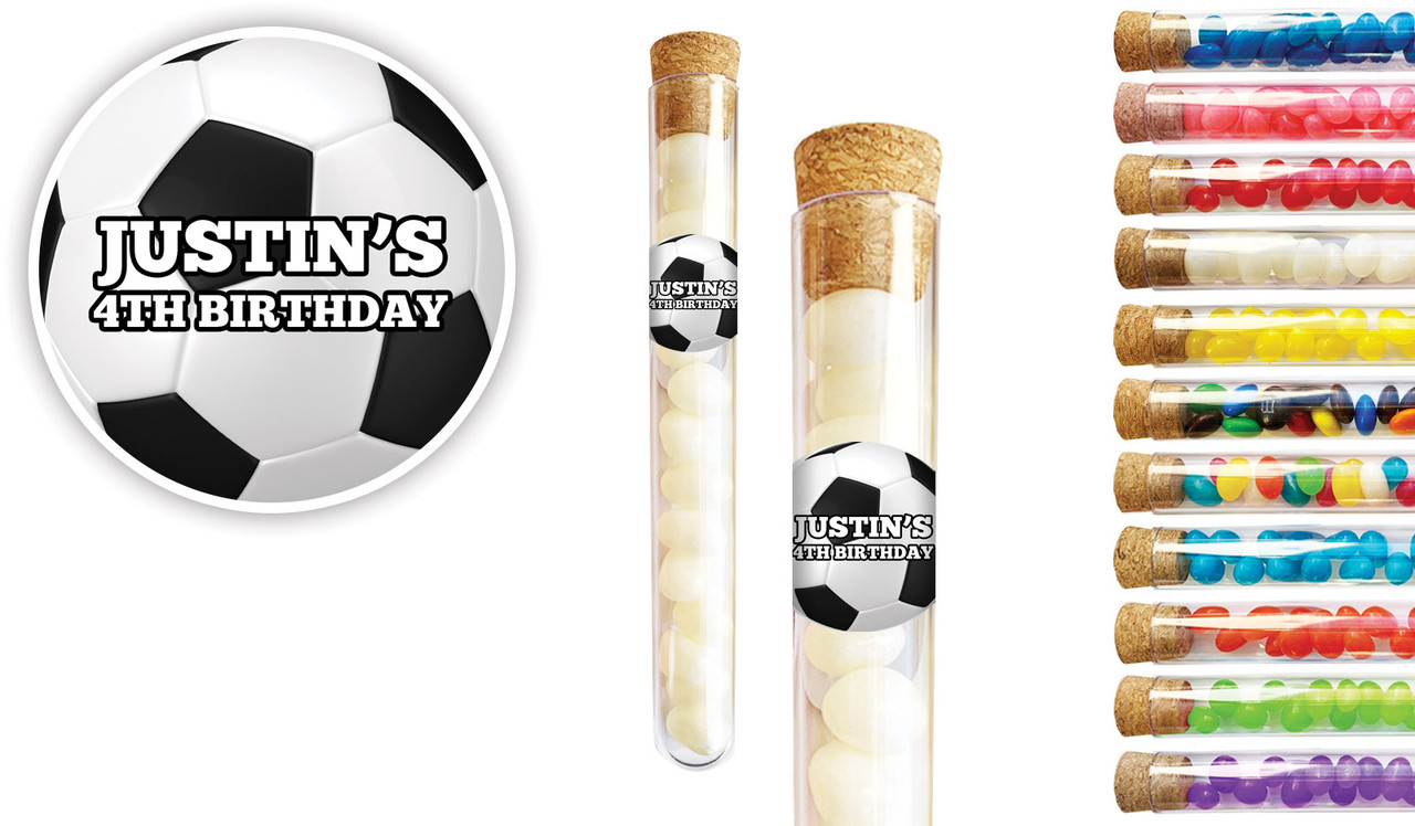 Soccer Kids Party Personalised Test Tubes