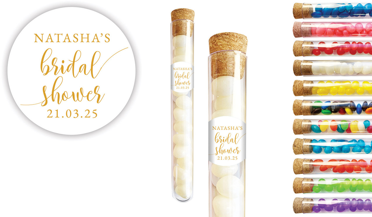 Flowing Text Bridal Shower Personalised Test Tubes