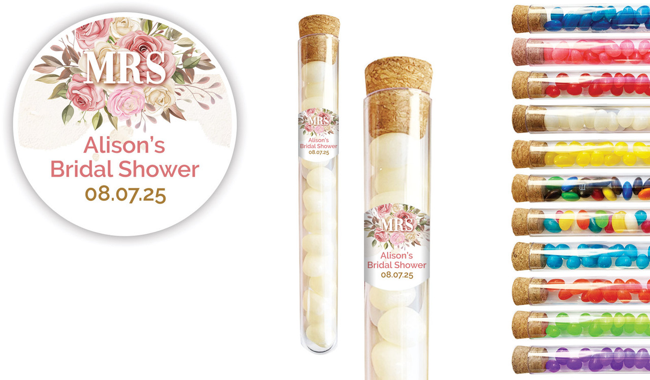 Mrs Floral Bridal Shower Personalised Test Tubes