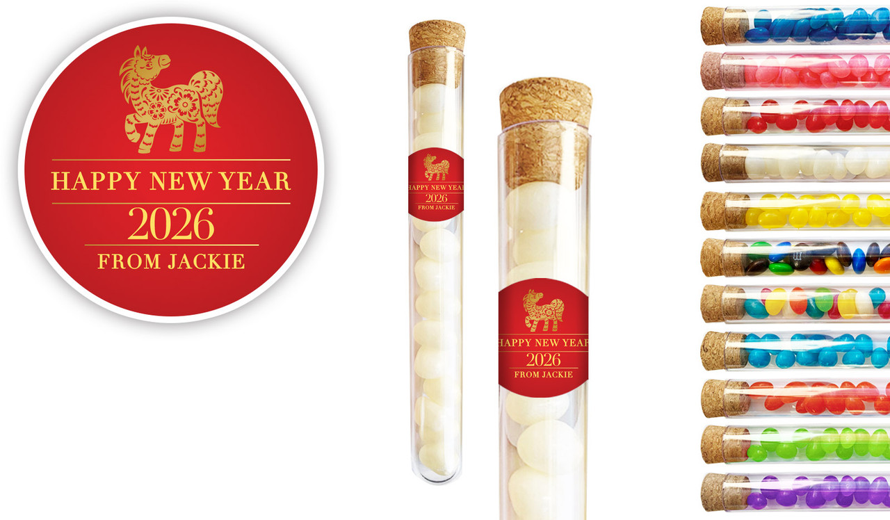 Floral Chinese New Year Personalised Test Tubes