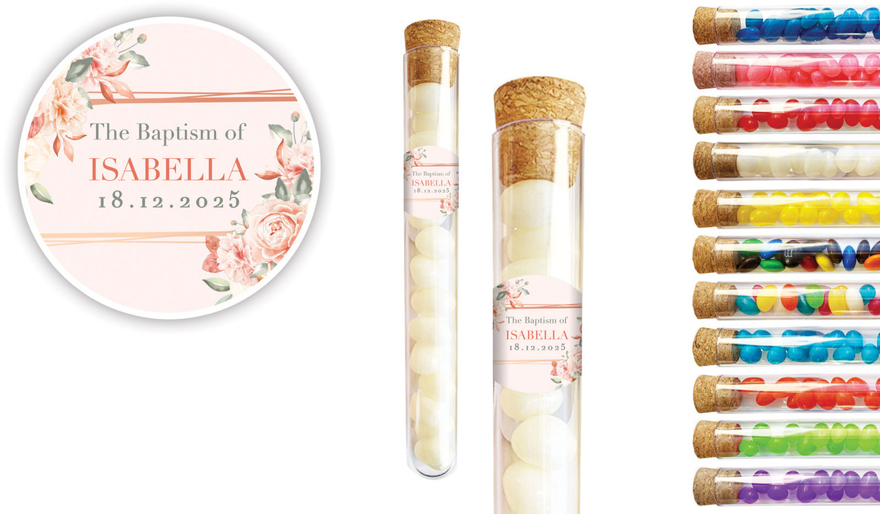 Classic Christening Personalised Test Tubes